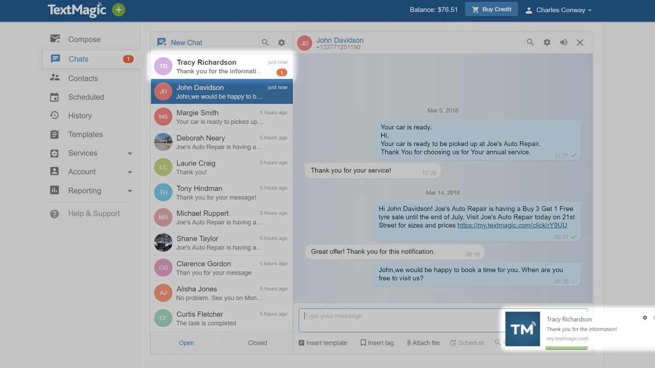 Receive real-time notifications