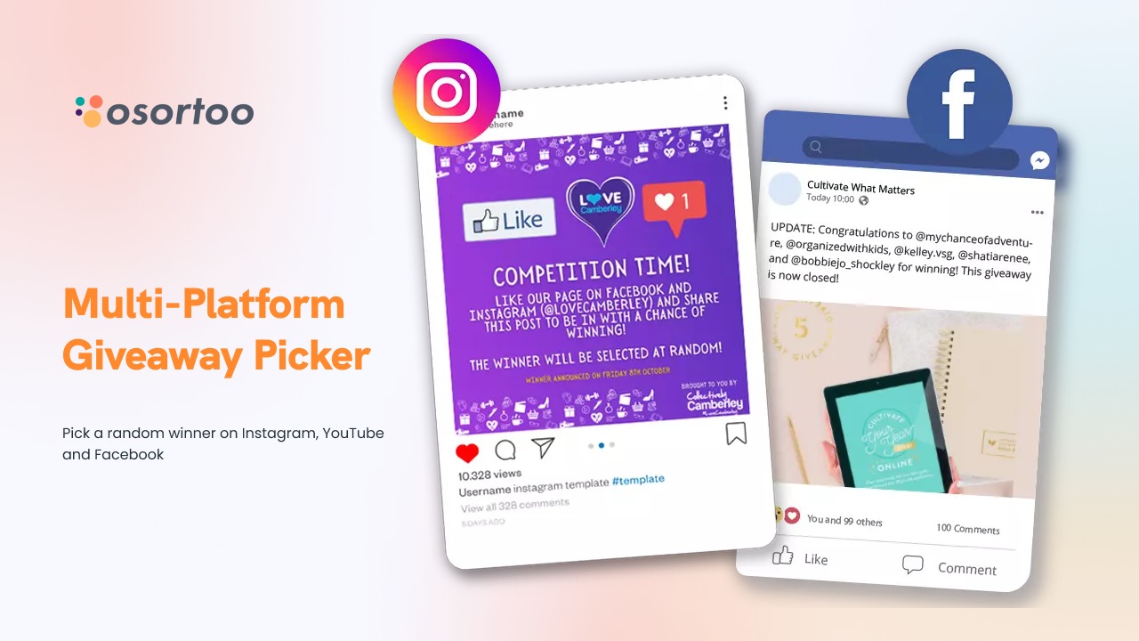 AppSumo Osortoo Lifetime Deal $49  Random Comment Picker For Facebook,  Instagram 