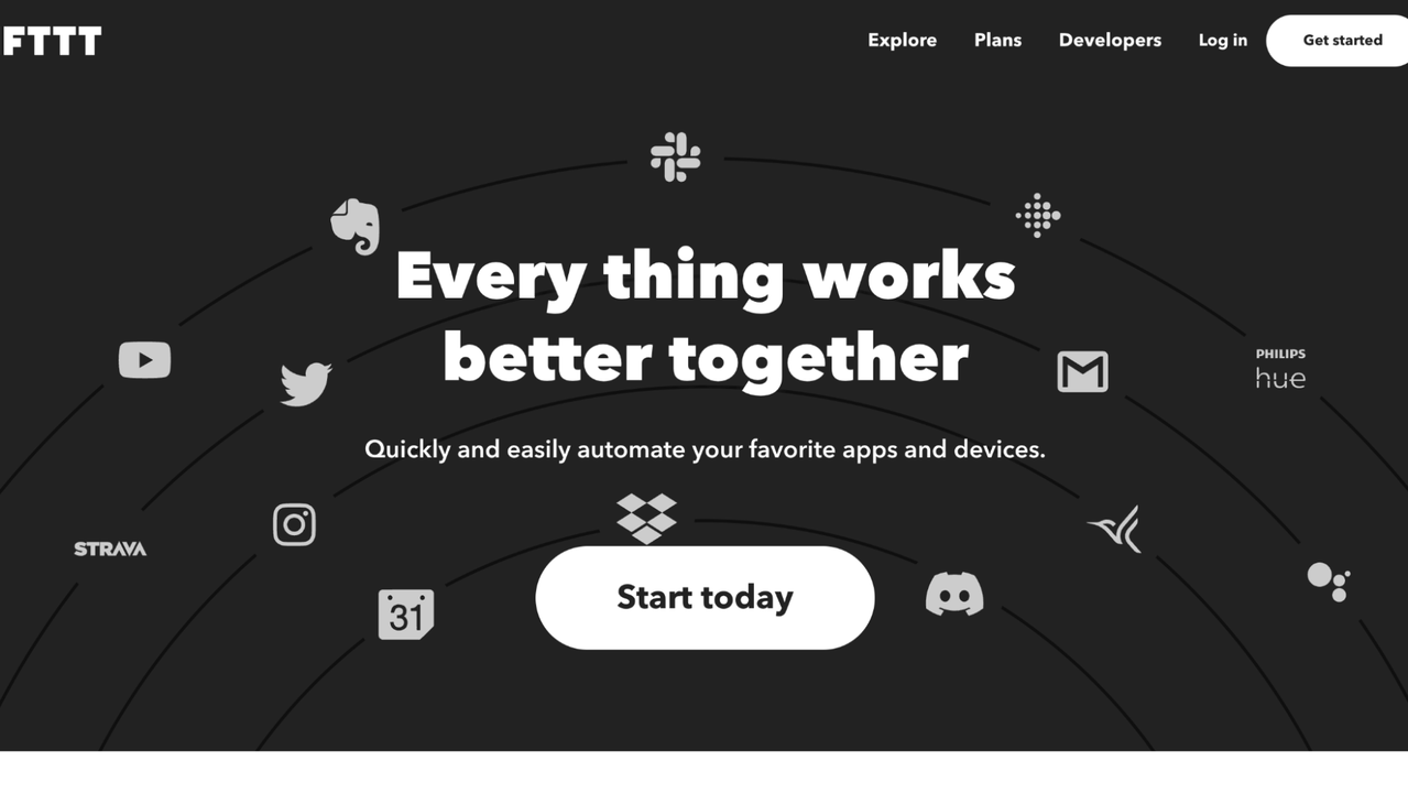 IFTTT home page