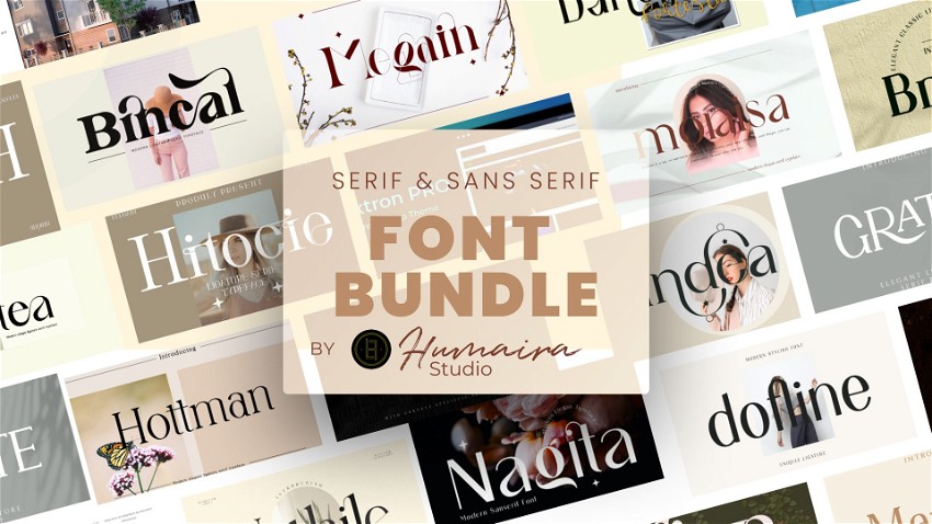 Serif & Sans Serif Font Bundle by Humaira Studio