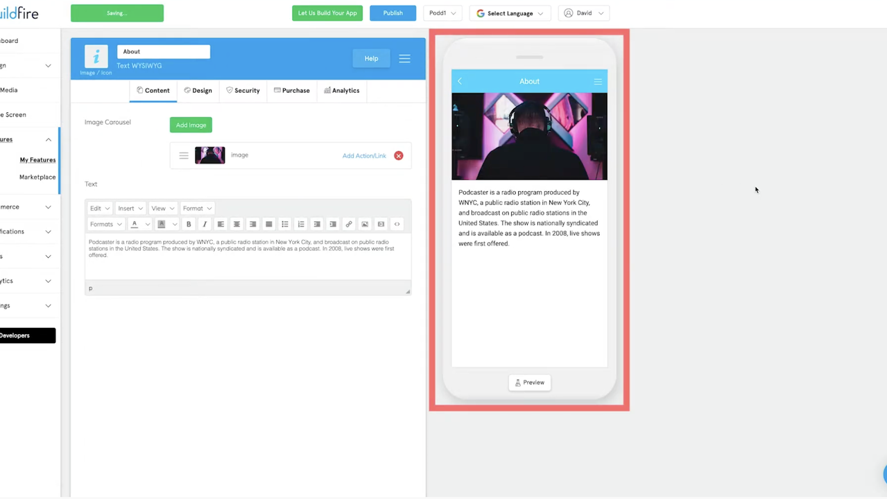Get a real-time preview of your apps