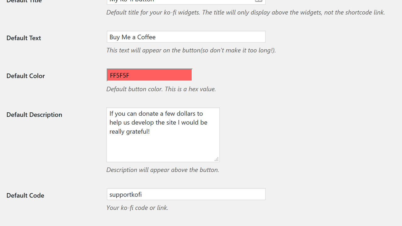 Add Ko-fi on WordPress