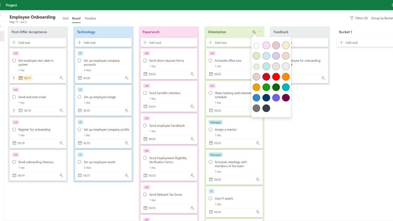 Track all project status in board view