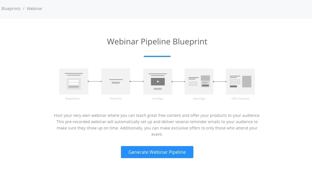 Kajabi webinar pipeline