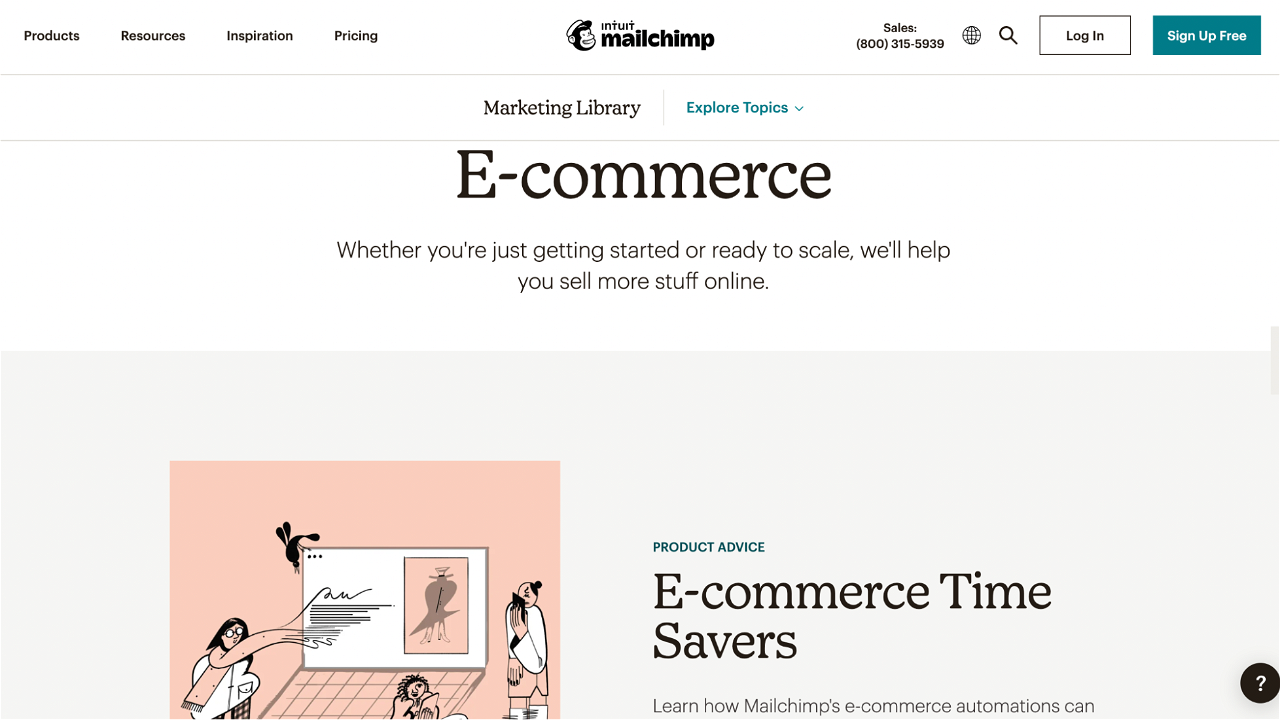 MailChimp e-commerce marketing library
