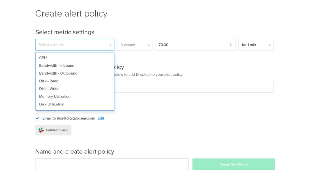Create an alert policy