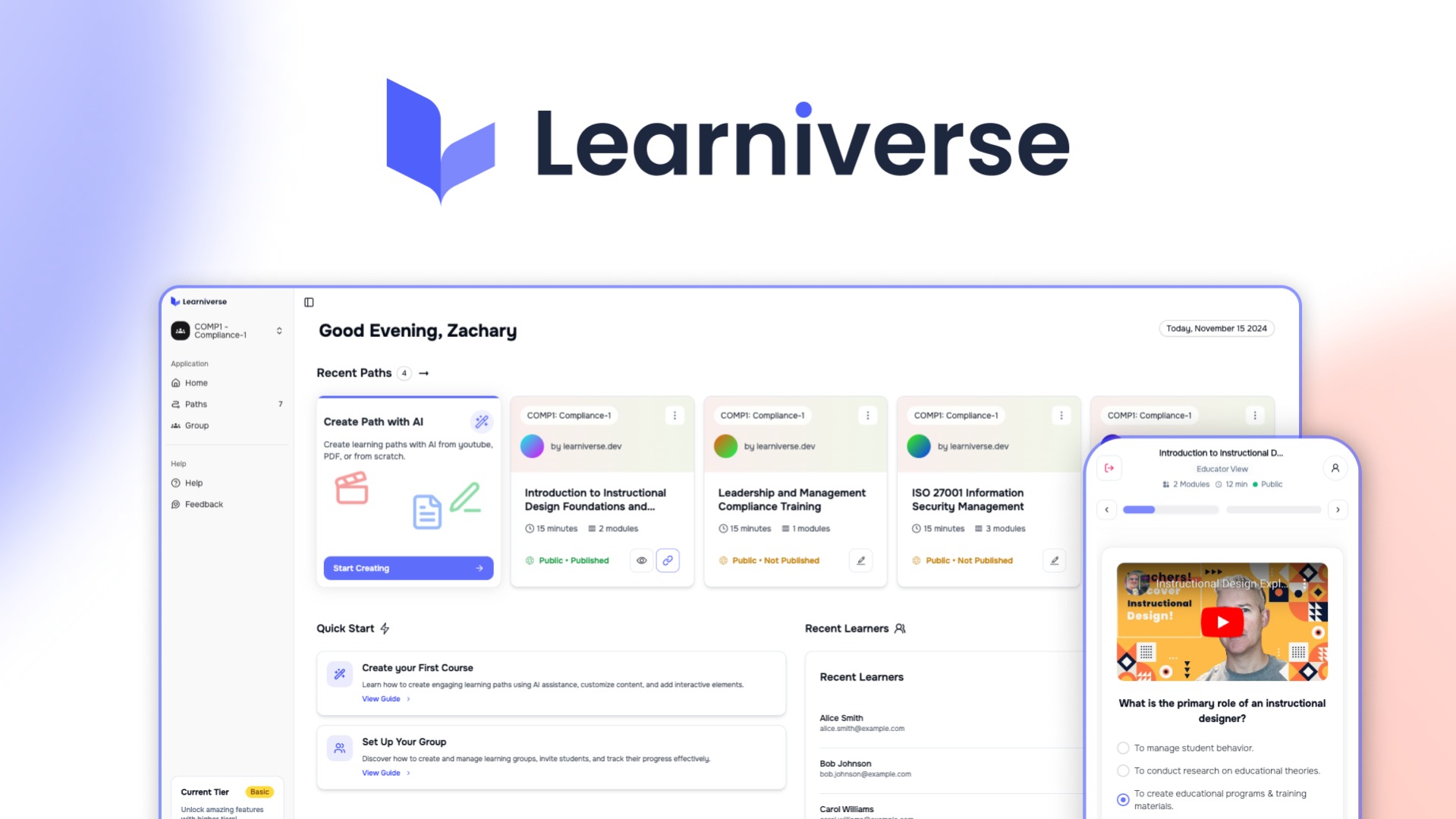 Learniverse - online course builders