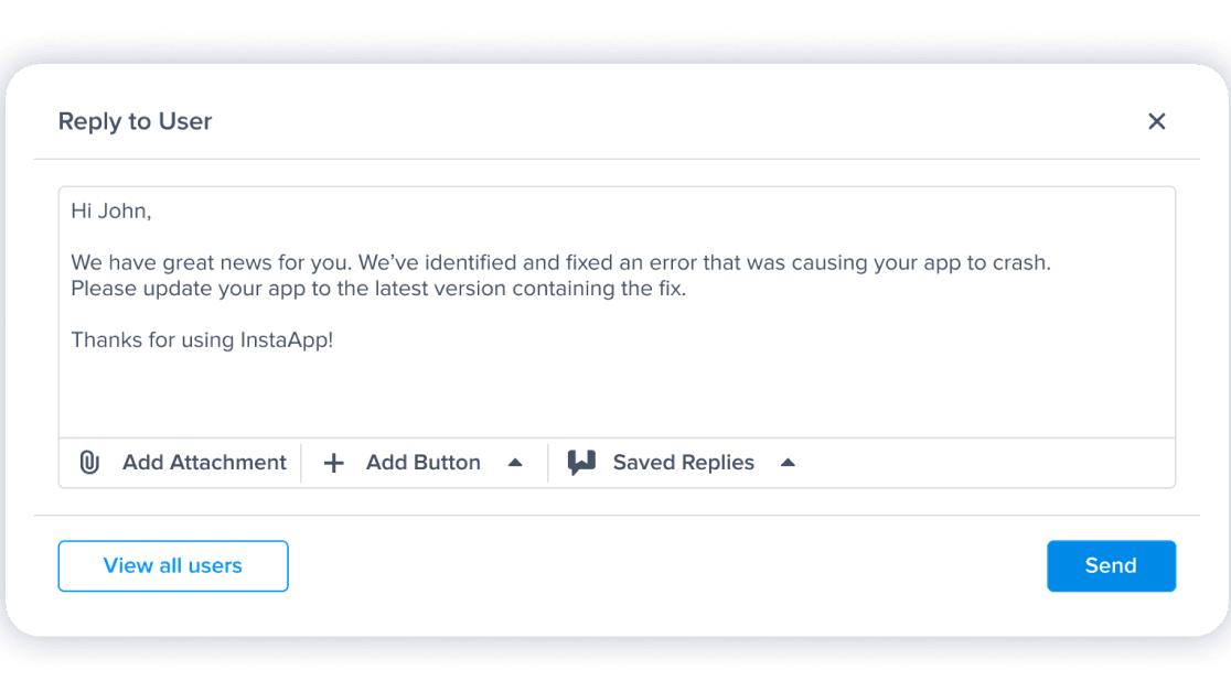 Reply to users