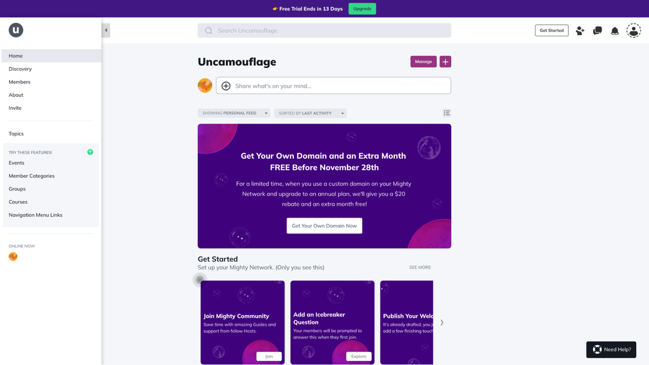 Create a community and post content