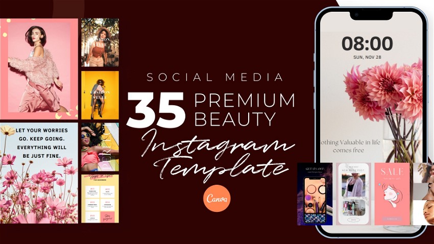 35 Premium Beauty Social Media Canva Templates