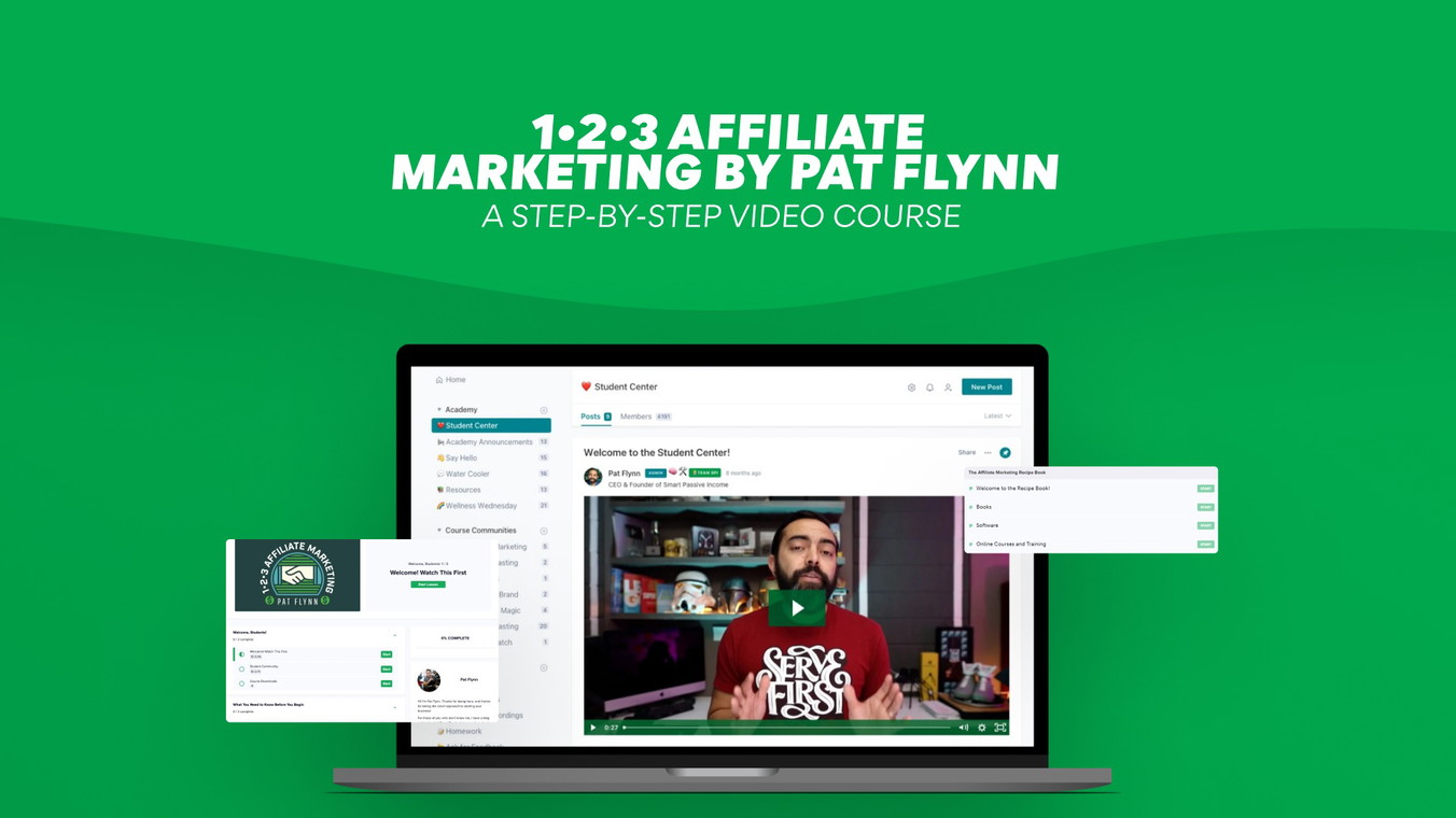 1 2 3 Affiliate Marketing By Pat Flynn A Step by Step Video Course AppSumo