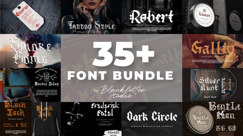 35+ Font Bundle by Blackletter Studio