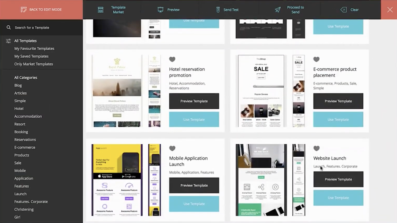 Moosend email marketing and landing page templates