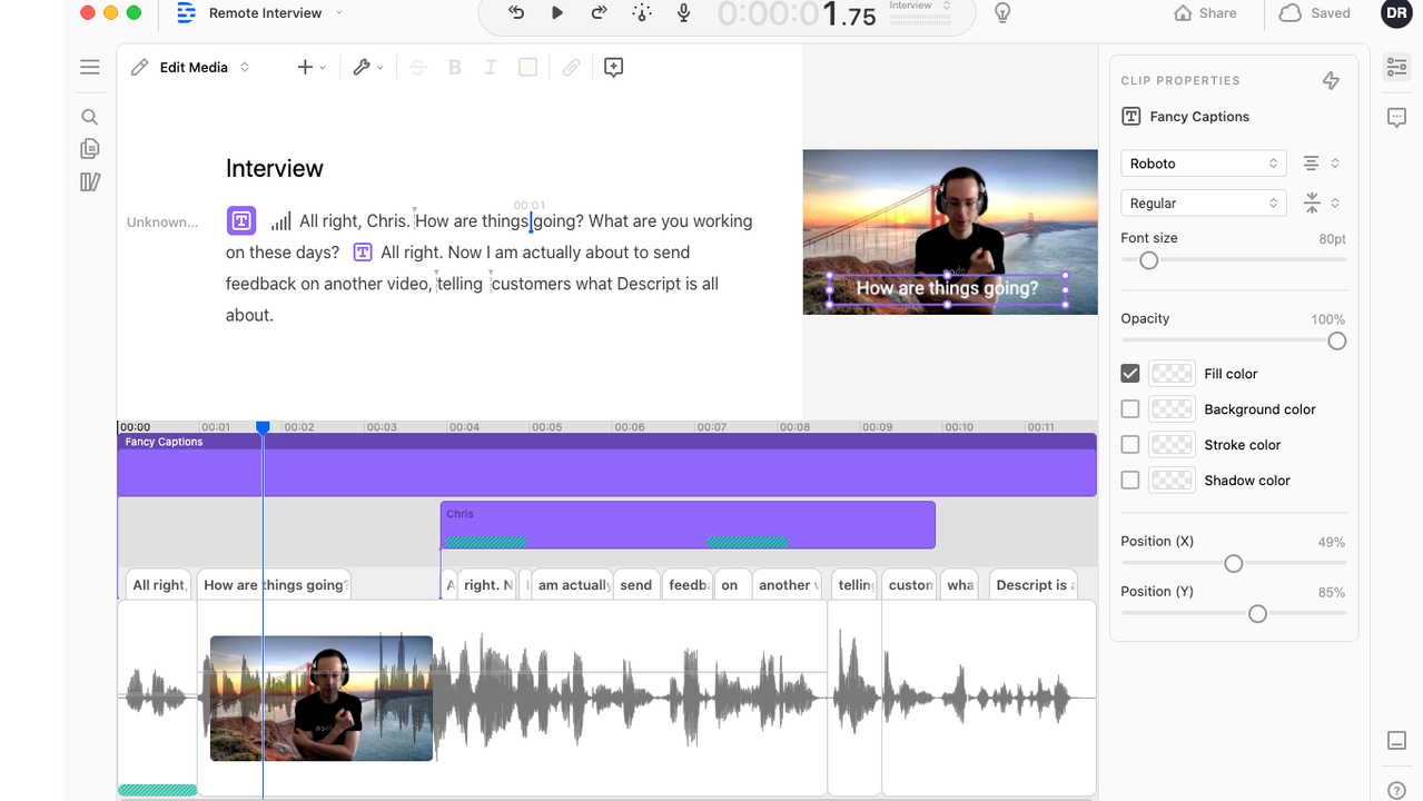 Interview editing