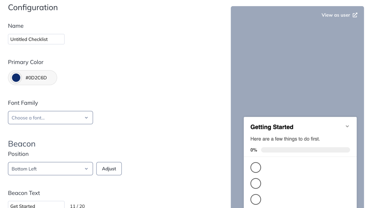 Provide new users with a checklist of things to do
