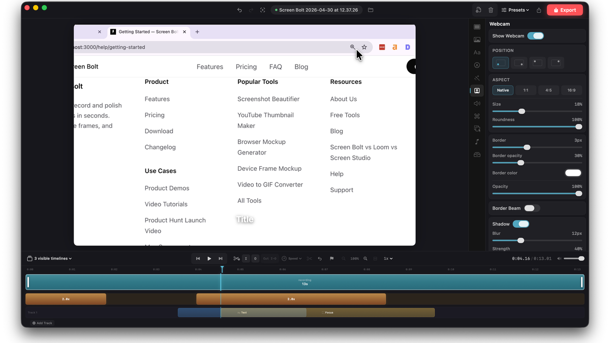 Screenbolt feature #3