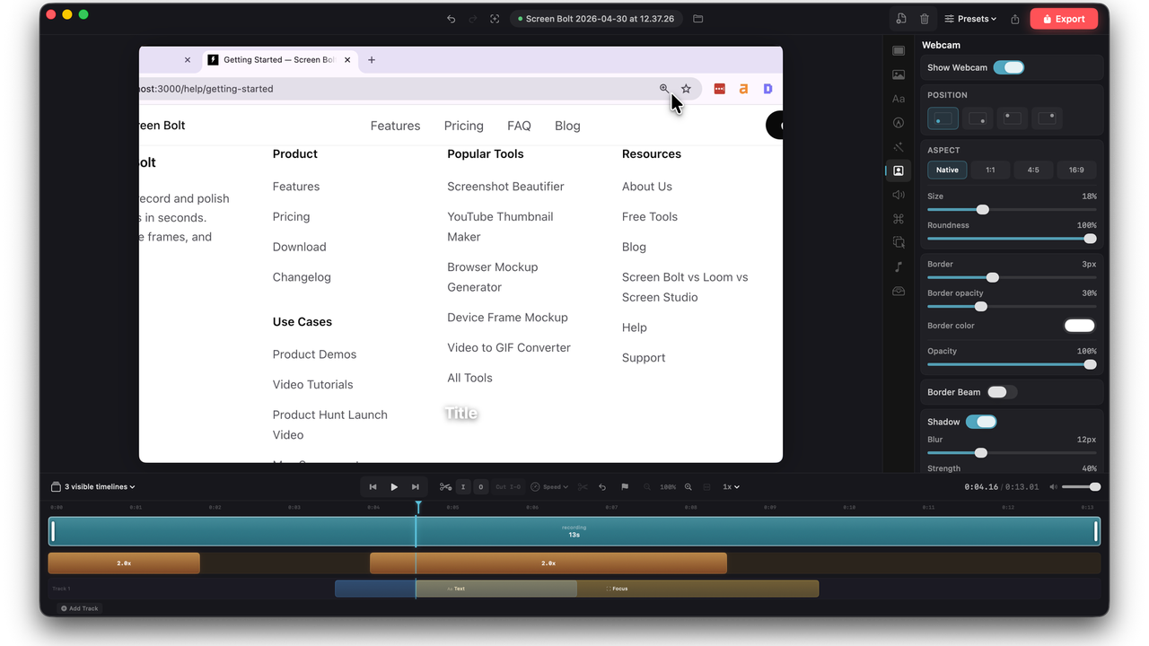 Screenbolt feature #3