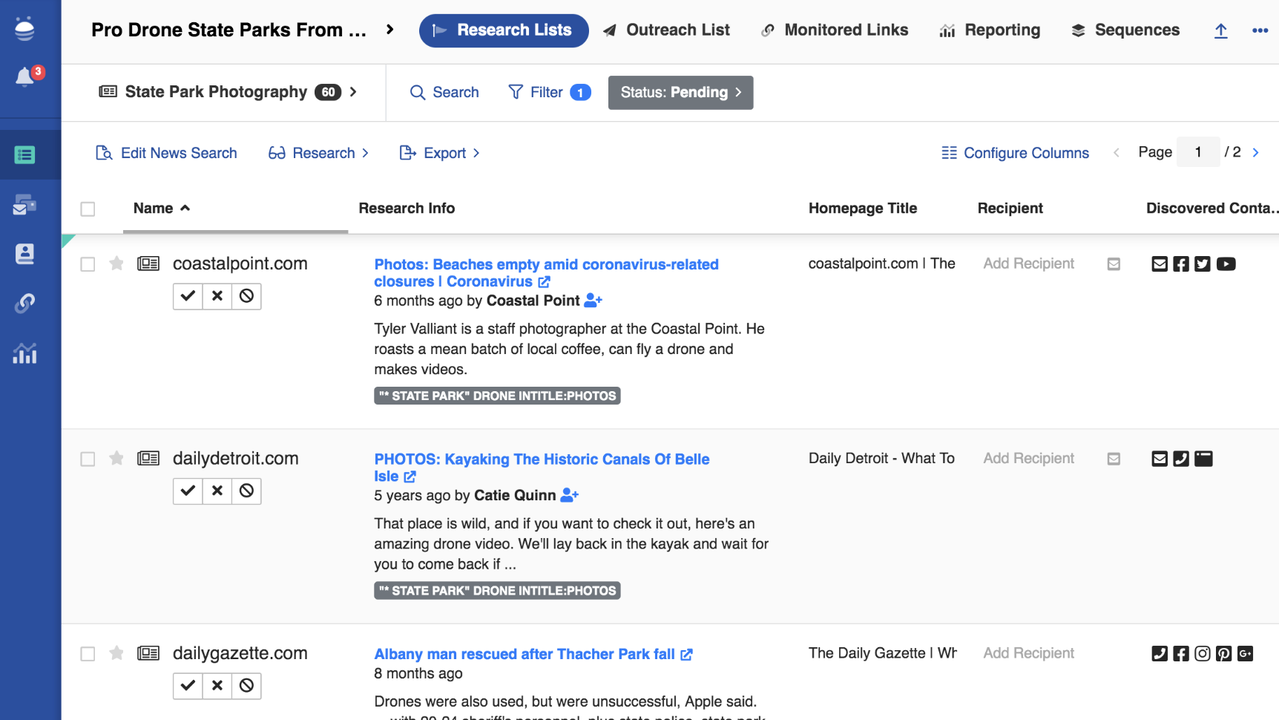 Automatically collect and qualify prospect lists