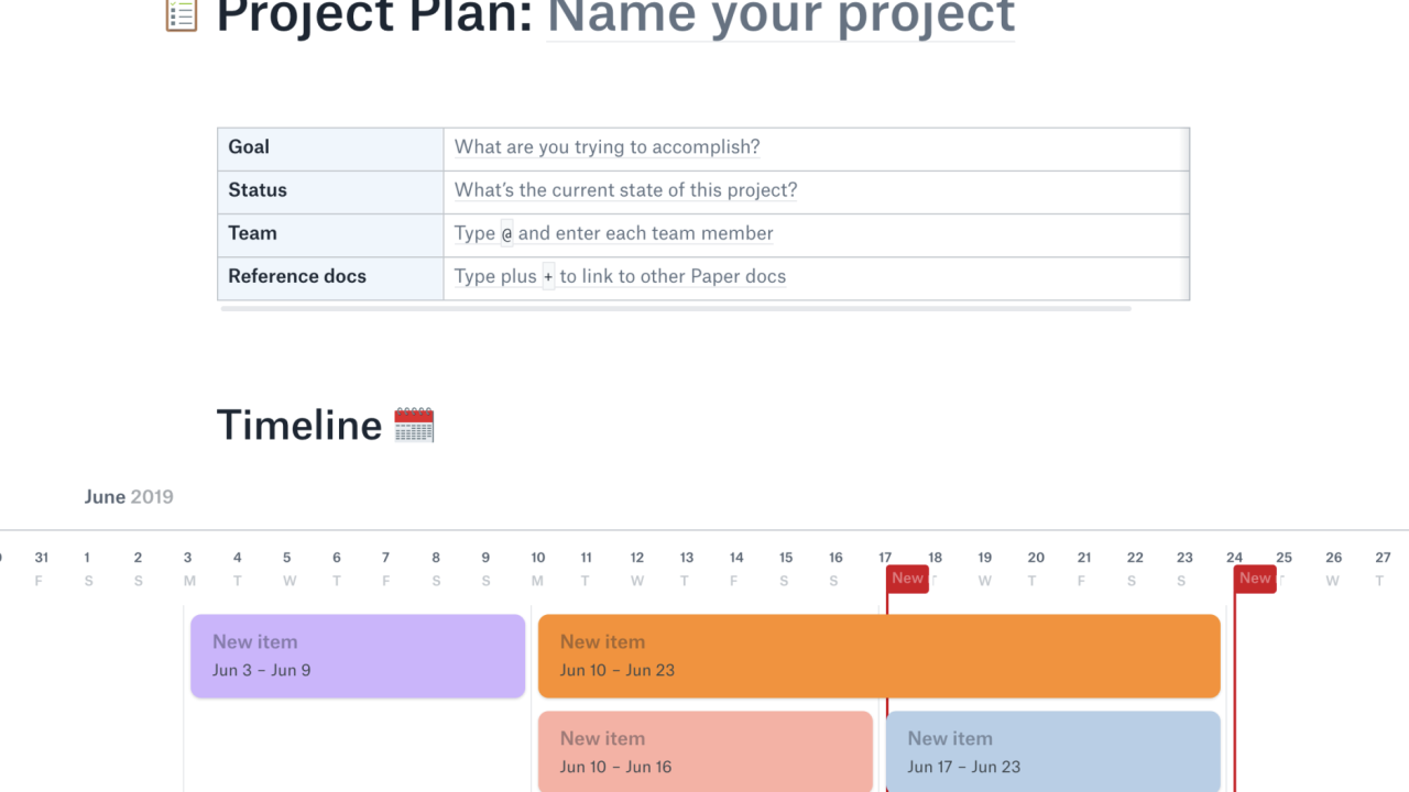 Project plan template