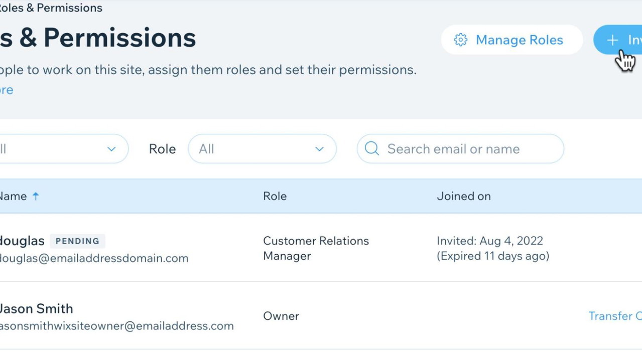 Set user roles and permissions
