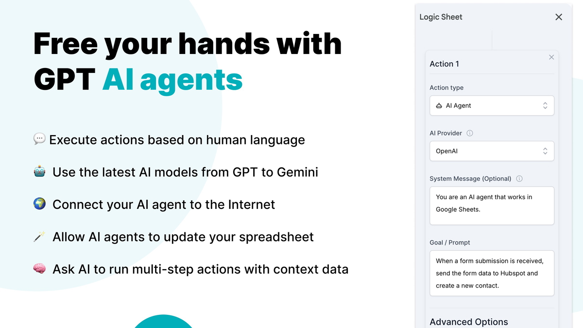 Automate Anything in Google Sheets with a Single Sentence.