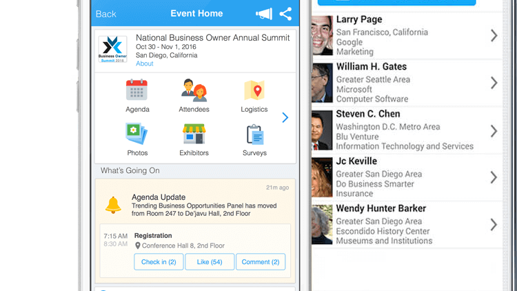 Scan a business card using the app to store contacts