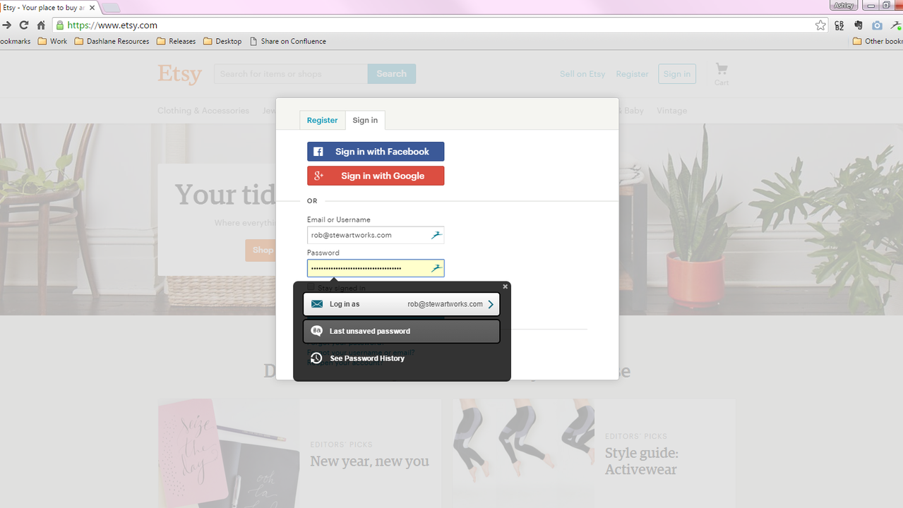Autopopulate passwords on websites