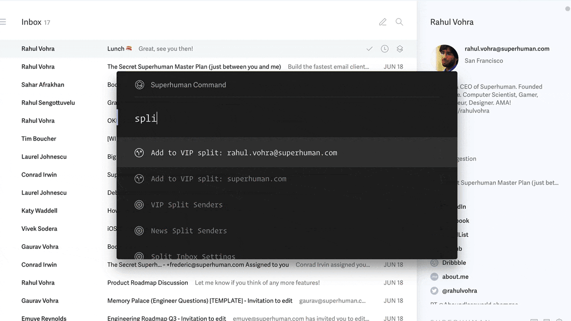 Split inbox