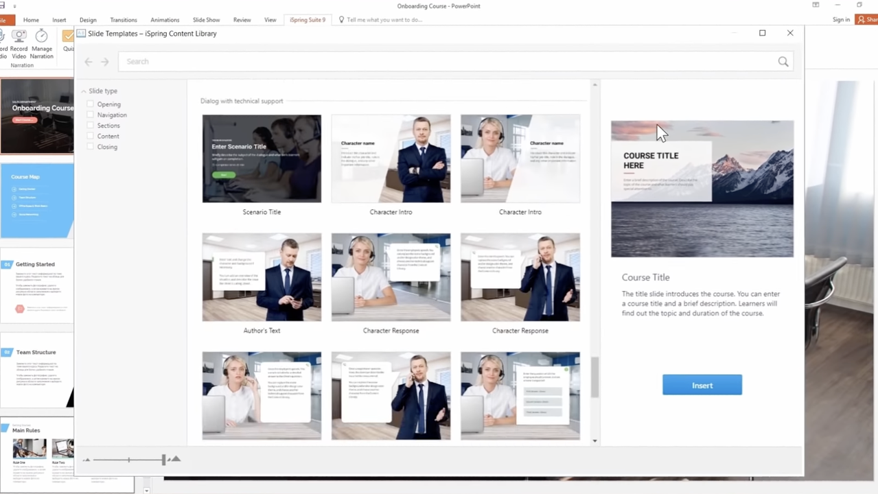 Choose and customize course templates