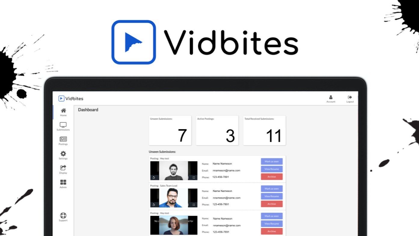 Vidbites - Video pre-screening for recruiting and hiring.