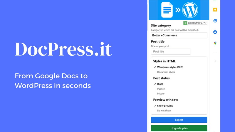 DocPress.it - Export Google Docs to WordPress with 1 Click