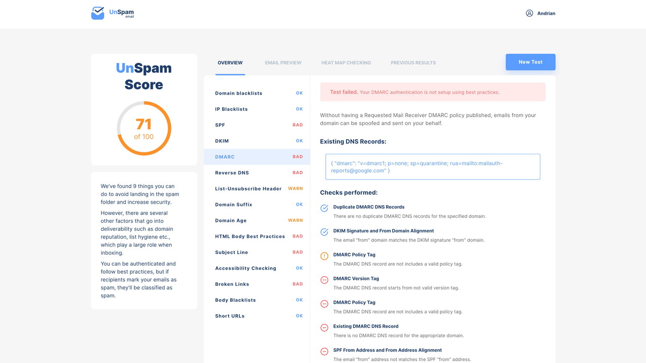 Unspam.email