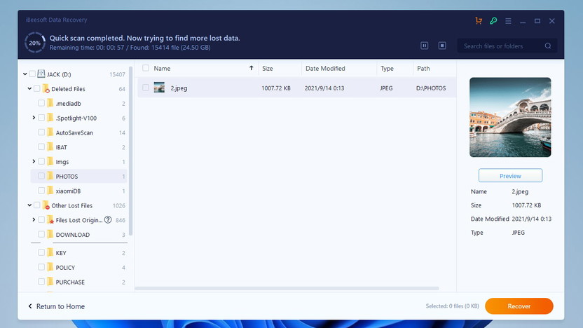iBeesoft Data Recovery screenshot