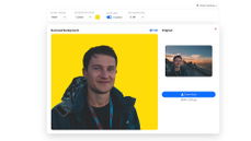 BackgroundCut bulk background removal tool showing automatic background removal from a portrait photo thumbnail
