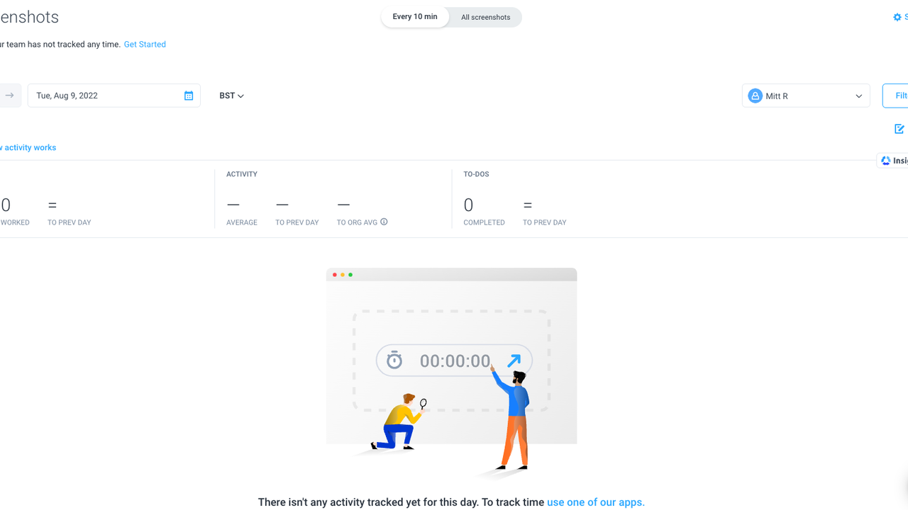 Track employee activity with screenshots