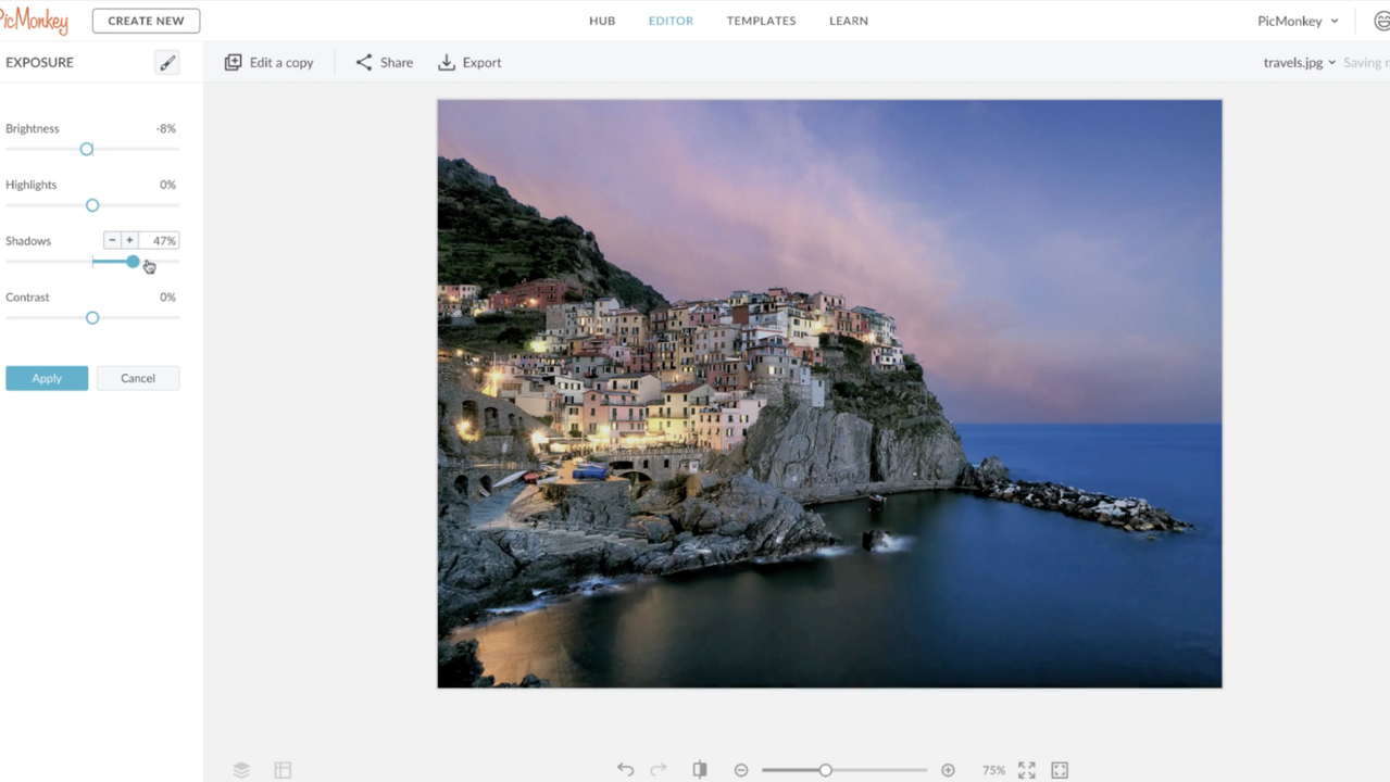 Editing photos with PicMonkey
