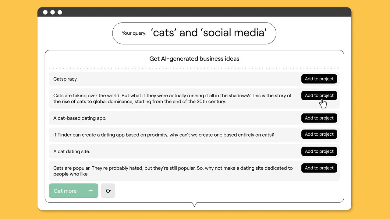 Vizologi Infinite Idea Generator Interface