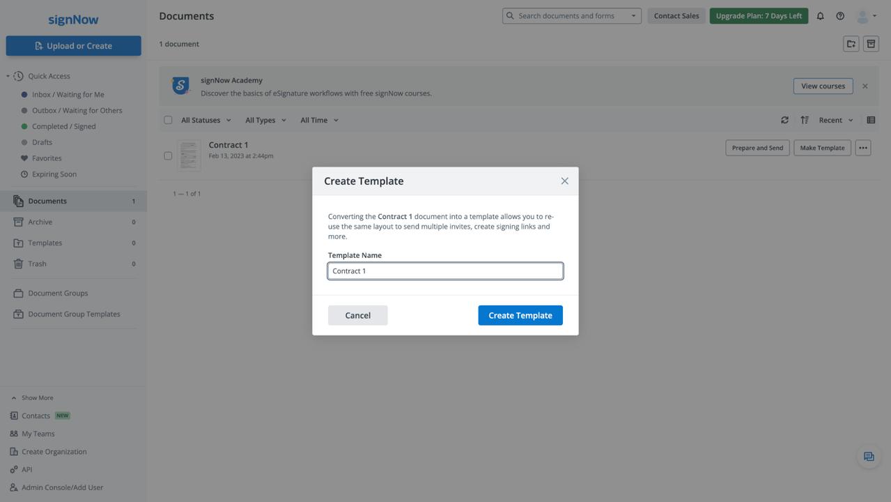Save documents as templates