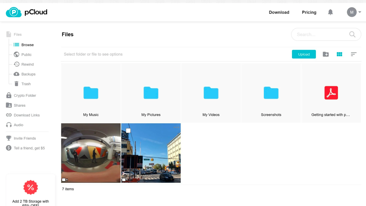 Browse and find files using search