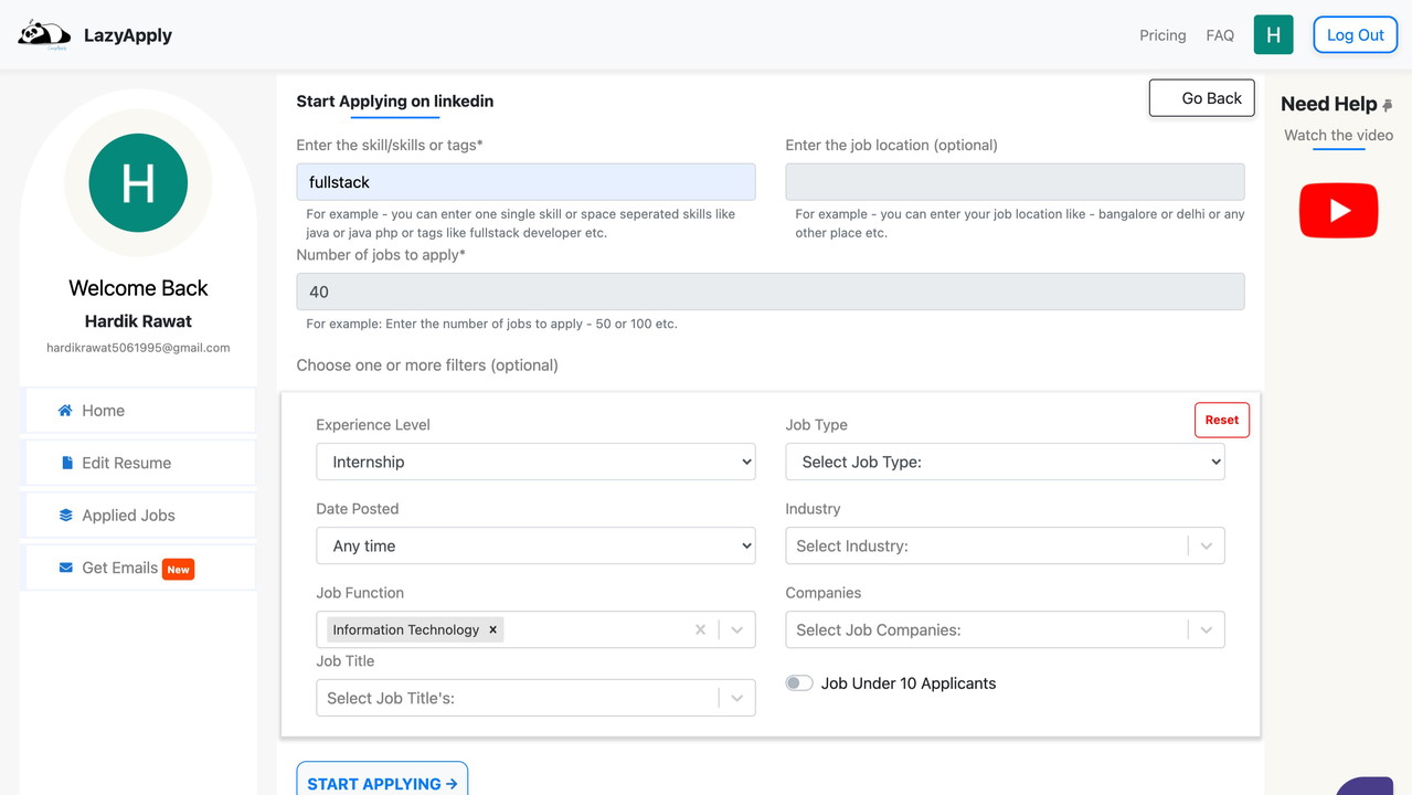 Automate Job Search - LazyApply