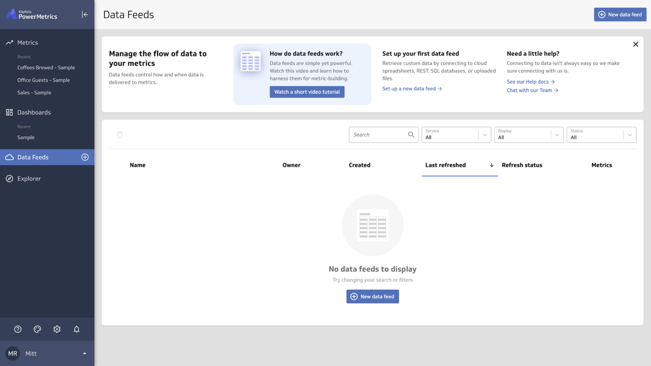 Manage data flow to metrics