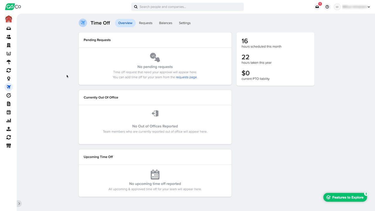 Manage time off requests