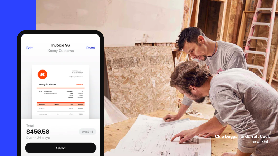 Create invoice via mobile app