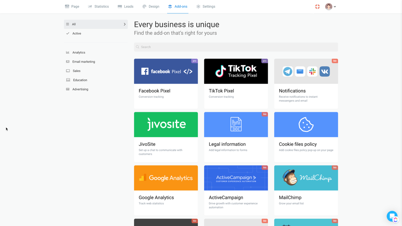Boost functionality with add ons