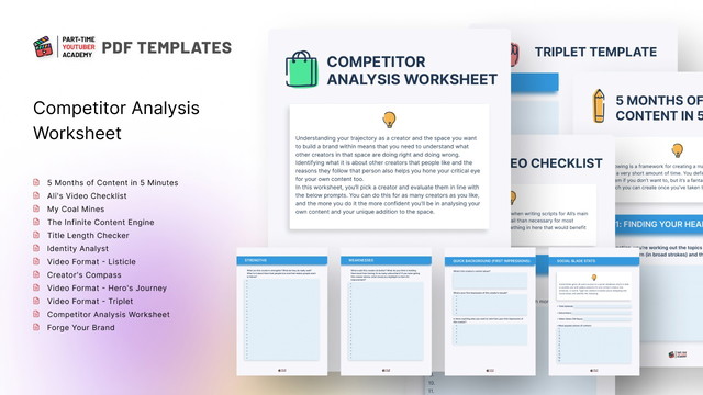 Ali Abdaal's Part-Time YouTuber Academy PDF Templates | AppSumo