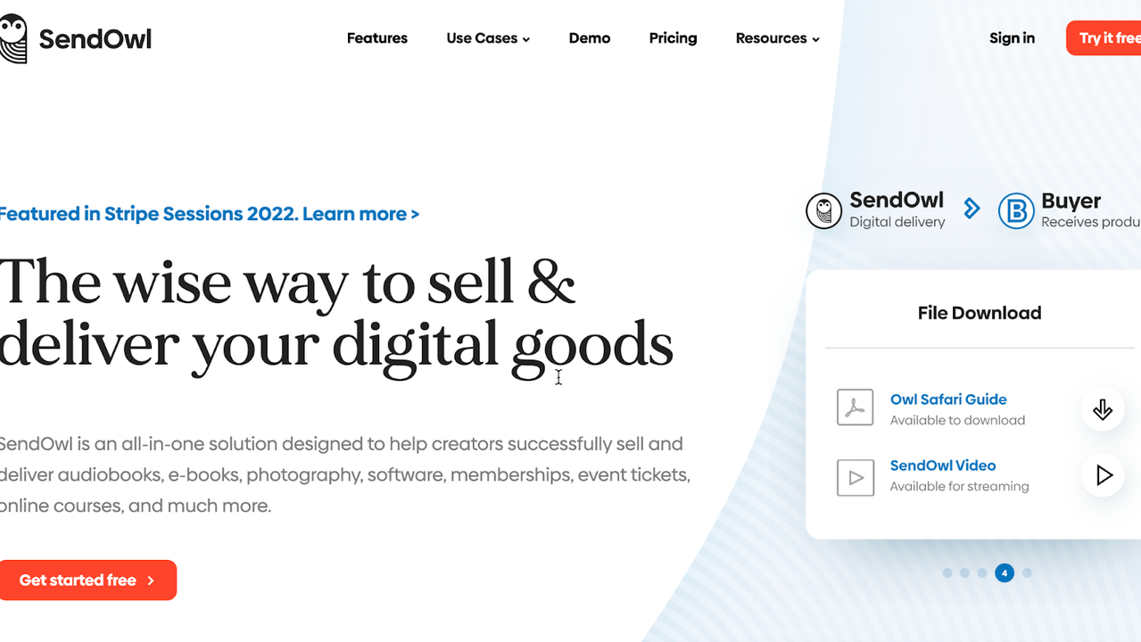 Sendowl homepage
