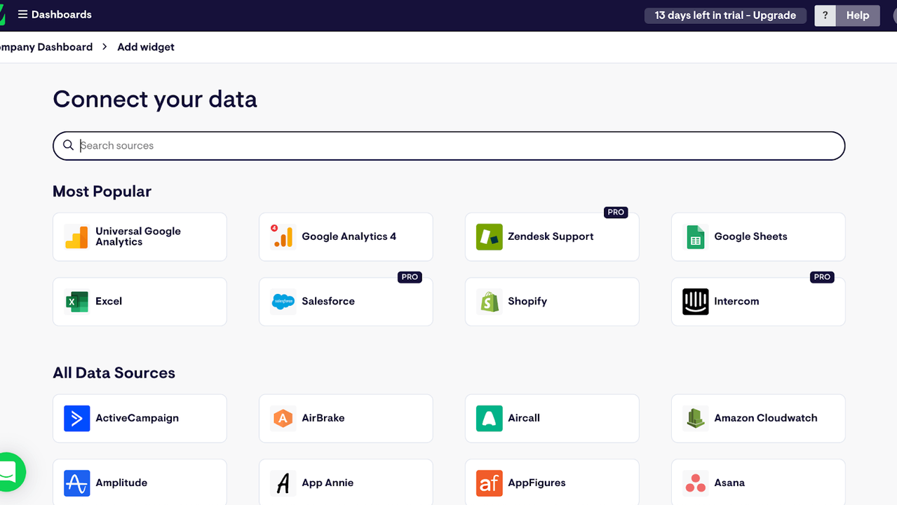 Connect various data sources