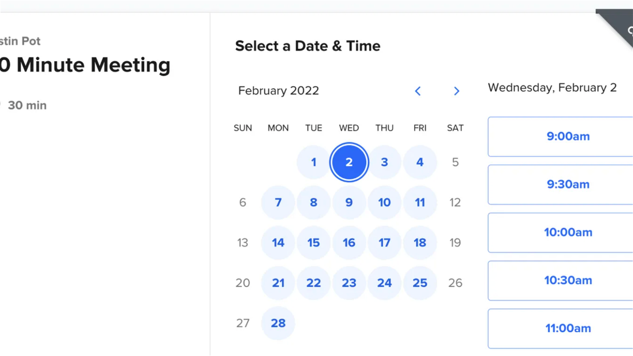 Calendly meeting scheduling