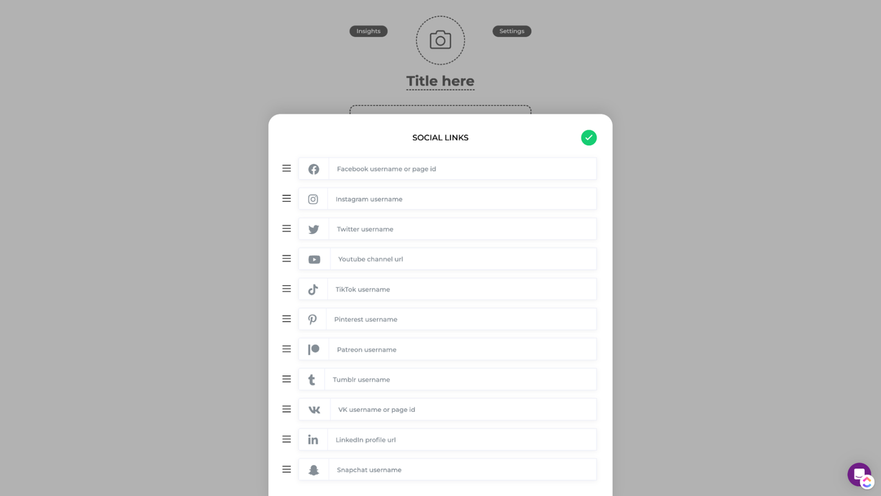 Add links to social channels