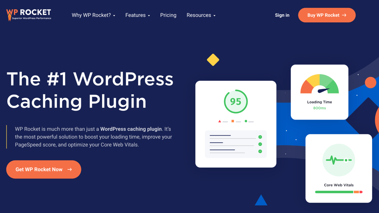 WP Rocket homepage